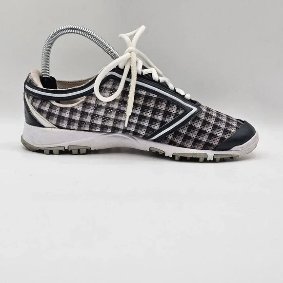 Nike Zoom Air Shoes Womens Size 9 Gray Plaid Mesh Athletic Running Power Channel - Picture 2 of 12